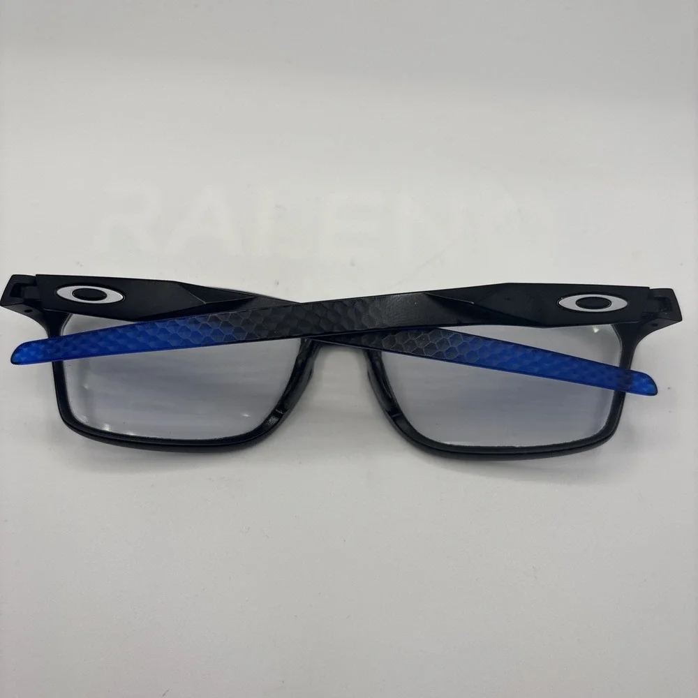 Oakley Hex Jector OX8032-1057 Satin Black/Blue Eyeglasses Frame 57-17-141 #C428